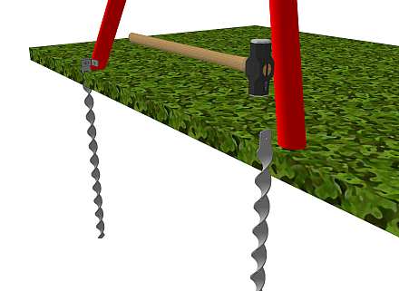 Gartenschaukeln aus Metall mit Bodenanker und Halterung